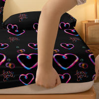 Sábana Ajustada De Corazón Geométrico Sencillo Y Moderno En Acabado Mate Sin Fundas De Almohada Para Dormitorio - details 4