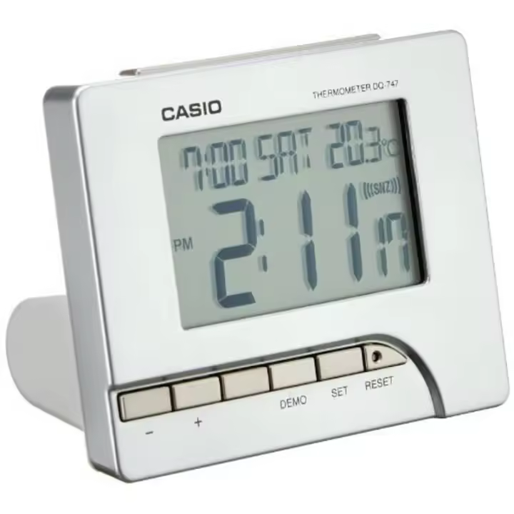Casio Dq-747-8df  Despertador Digital Para Unisex Color Gris - 1