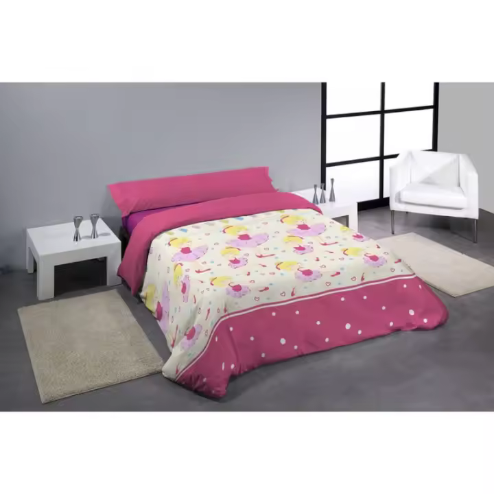 Hosteline - Juego de funda nórdica Hosteline BAILA Rosa Cama de 90 2 Piezas - 1