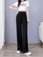 Pantalones Largos Para Mujer Estilo Casual Transversales Sueltos Rectos De Verano Otoño Suelta Estilo Elegante - details 0