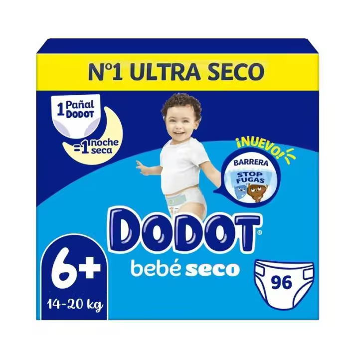 Dodot - Fraldas Bebé Seco T6+ (+14 kg) com 96 Unidades - 1
