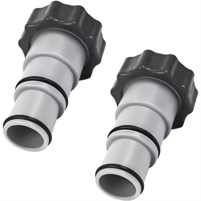 Juego de 2 adaptadores Kalitec A para piscina I 38 mm y 32 mm en rosca interior de 5,1 cm I Toma de tubo Ø 32/38 mm con ba - 1