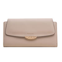 Cartera Larga Preppy Estilo Japón Y Corea Pequeña Fresca PU Con Hebilla De Hoja Color Sólido Cierre De Cremallera Doblete Para Documentos Y Tarjetas - details 4