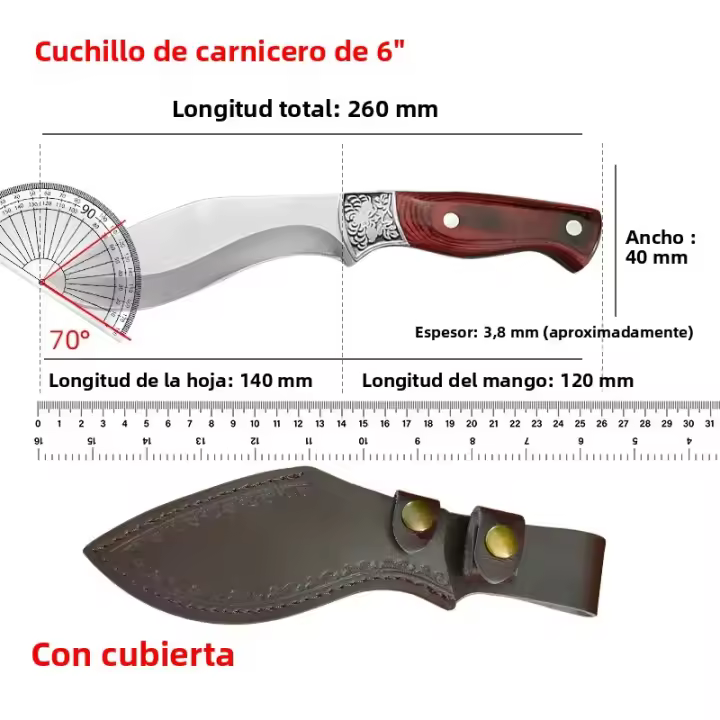 Cuchillo De Cocina Butcher Boning De Acero Inoxidable Para Carne Pescado Frutas Y Verduras Cuchillo Chef Con Funda - 1