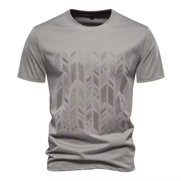 2024 Primavera y novedad de verano, camiseta informal de manga corta ajustada bordada de talla europea para hombre, camiseta de alta calidad a la moda - 1