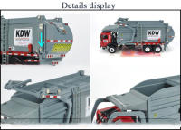 KDW Camión De Basura a Escala 1:24 Para Niños Juguetes De Limpieza De Aluminio Vehículo De Juego Para Niños Regalo - details 2