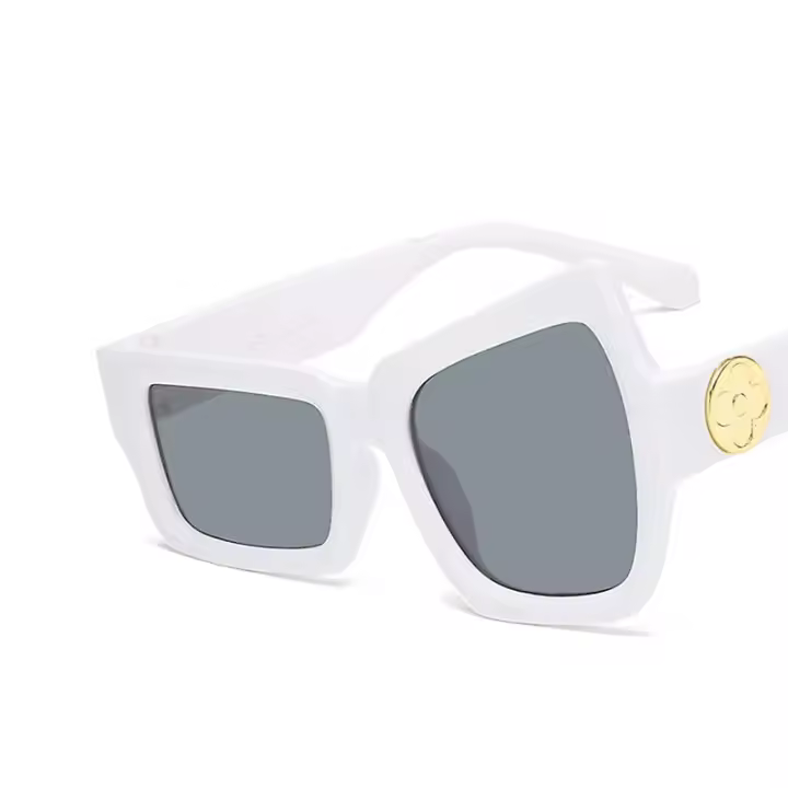 Eyerows divertido europeo y americano Gafas de sol, personalidad irregular tamaño Ojos hip hop Sol, Blanco betterliffg - 1