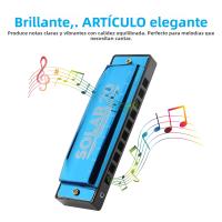 Harmonica Blues De 10 Agujeros 20 Aros Para Principiantes Con Placa De Arcilla De Cobre Marrón / Negro Regalo De Órgano De Bocina - details 8