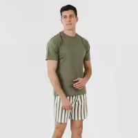 TRAMAS+ Conjunto Pijama Corto Hombre 100% Algodón, Camiseta Manga Corta y Pantalón Corto 100% Algodón. - details 1