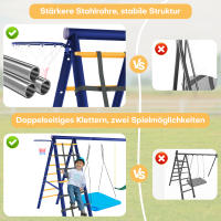 Juego de columpio múltiple para exterior - 3 columnas estructura para trepar soporte para Baloncesto, juego de columpio para exterior, columpio colcante, columpio con arnés, columpio con Cuerda para trepar, paraíso de - details 3