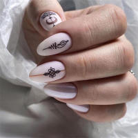 Juego De 24 Piezas De Uñas Postizas Ovaladas Con Dibujos Animados Adornos De Uñas Postizas Acrílicas Cubierta Total De Uñas Falsas Para Oficina Y Fiestas - details 25