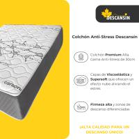 Colchón Viscoelástico Alta Gama Anti-Stress 30cm - Firmeza Alta,  Ideal para Personas con Dolores de Espalda, Descansin - details 2