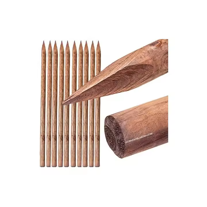 SUINGA Pack 10 Estacas para Arboles 150 cm Ø 10 cm | Tutores con Punta | Poste para Vallas, Jardin y Plantas | Poste de Madera - 1