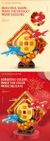 Bloques De Construcción Koi Moneda 486PCS Serie Estilo Chino Modelo MOC Juguete De Bloques Para Niños Y Adultos Regalos De Fiestas Creativo Adorno De Escritorio - details 1