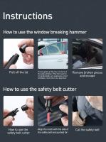 Martillo De Seguridad Para Coche Herramienta De Emergencia Para Romper Ventanas Y Cortar Correas De Seguridad Uso En Emergencias - details 7