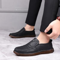 Zapatos Casuales Para Hombre De Cuero De Alta Calidad Mano Lazos Cómodos Transpirables Para Caminar Loafers Slip-on Para Conducir - details 16