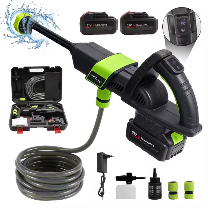 Hidrolimpiadora Profesional 1200W 120 BAR | Motor Sin Escobillas | Pistola 6 en 1 con ESPUMA ACTIVA 2.0 | 100% Inalámbrica | Kit Coches + Jardín | 50 Min Autonomía - 1