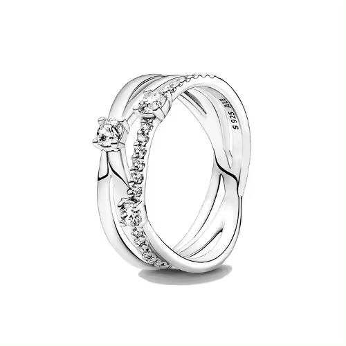 Anillo Pandora Triple Banda Brillante 199400C01-56 - 1