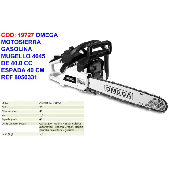 Omega motosierra gasolina mugello 4140 (4045) 40.0 cc 8050476 - 1