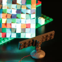 Juego De 4 Piezas De Bloques De Construcción Con Luz LED RGB Alta Brillo Para Modelos Iluminación Exterior DIY Bloques De Plástico ABS Tamaño Pequeño Compatible Con Lego - details 0