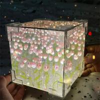Caja De Tulipes Románticas Hecha a Mano Con LED Luz Nocturna DIY Decoración De Mesa Para Dormitorio Y Sala De Estar Material PVC Estilo Clásico Postermoderno - details 3