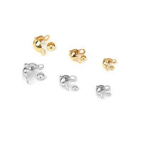 100pcs Conector De Acero Inoxidable Galvanizado Amarillo Para Pulseras Collares Cadenas Suministros De Joyería DIY Hebilla De Cierre De Bola Doble Posicionamiento - details 2