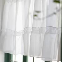 Cortina Blanca Pequeña Para Sala De Estar Y Cocina Decoración De Hogar Cortina Corta Para Ventana Y Puerta Estilo Romántico Voile De Tela Sintética 100% - details 8
