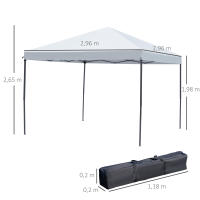 Outsunny Carpa Plegable 3x3m Paredes de Mosquitera Extraíbles con Cremallera 4 Orificios de Drenaje Tela Oxford 420D para Jardín Fiestas - details 2
