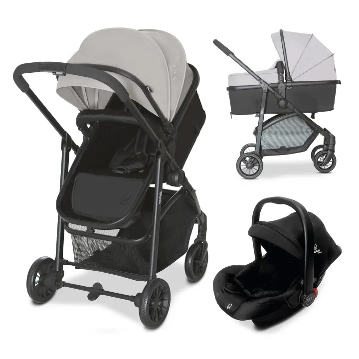 Asalvo Trío Convertible Biarritz 3 en 1 – Carrito de Bebé Evolutivo con Capazo, Silla de Paseo y Auto, Desde Recién Nacido hasta 22 kg, Plegado Fácil y Compacto - 1
