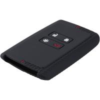 Banner - Funda silicona mando llave del coche 4 botones compatible con Renault y Dacia negro rojo