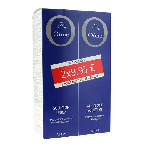 Oune Solución única para Lentes de Contacto Blandas y Desechables 2x360 Ml - 1