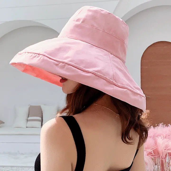 Gorro De Pescador Bilingüe Para Mujer 2023 Sombrero De Buho Panamés Gran Alas Visera Solar Gorro Casual Unisex De Algodón - 1