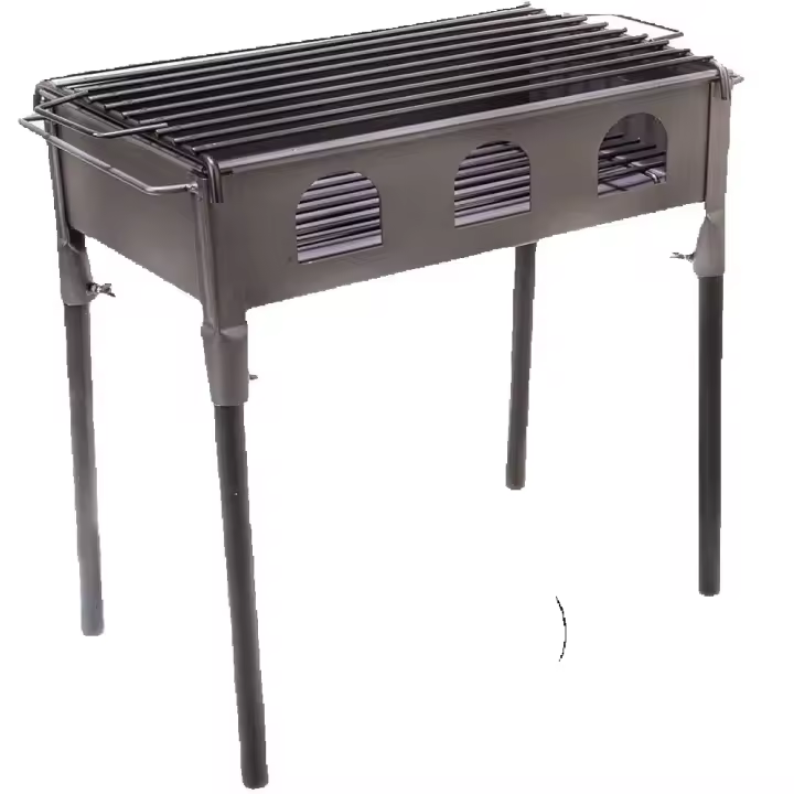 BARBACOA DE CARBON GRANDE ARTESANAL HIERRO NEGRA ALTA RECTANGULAR 33X50CM,ALTA 60CM,CM,fespu - 1