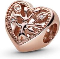 Pulsera Pandora Moments con dije de Corazón de árbol Genealógico Calado Chapado en oro Rosa para Mujer, viene con Caja De Regno original. - details 2