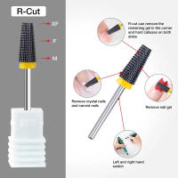 Broca De Uñas Cerámica Negra 5 En 1 Para Máquina Eléctrica De Taladro Con Rosca De 3/32" Eliminación Rápida De Acrílico Y Gel Duro - details 2