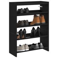 vidaXL Zapatero madera contrachapada 60x25x81 cm en color Roble ahumado/Roble Sonoma/Negro y más - details 2