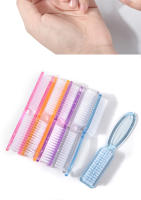 Cepillo De Uñas Profesional 2Pcs Herramientas De Manicura Plástico Para Eliminar Polvo Y Limpiar Accesorio De Cuidado De Uñas En Colores Rosa/Púrpura/Rojo/ Negro/Azul/Verde - details 4