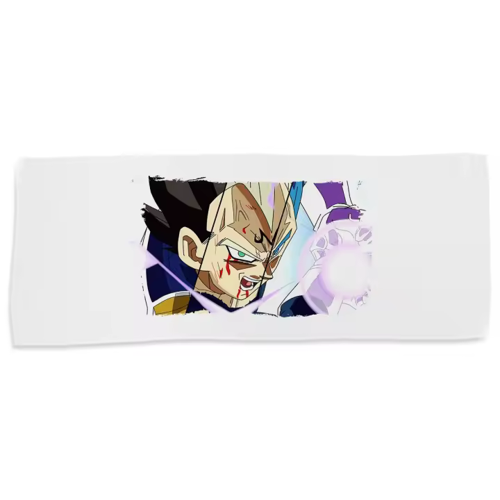 MERCHANDMANIA TOALLA MEDIANA GIMNASIO ABSORBENTE Vegeta galik canon kamehameha ssj blue formas majin suave con bolsita - 1