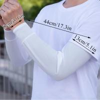 1Par De Mangas De Protección Solar Para Hombres Verano 2025 Algodón De Hielo Suave Absorbente Guantes De Hielo Para Ciclismo Running Conducción - details 1