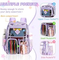 Mochara Clara PARAS LA Escuela, transparente resistente PVC bookbag para el estadio de las niñas aprobó VE a través moChila - details 2