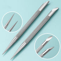 2pcs Herramienta De Manicura Y Pedicura De Acero Inoxidable Doble Final Pusher De Cutícula Eliminador De Uñas Y Pies - details 0