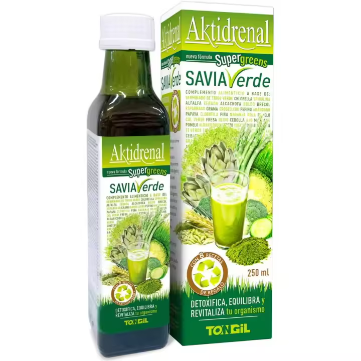 Detox Super Greens Savia Verde 500ml  Superalimento Vegano para Detoxificar, Oxigenar y Rejuvenecer  TONGIL - 1
