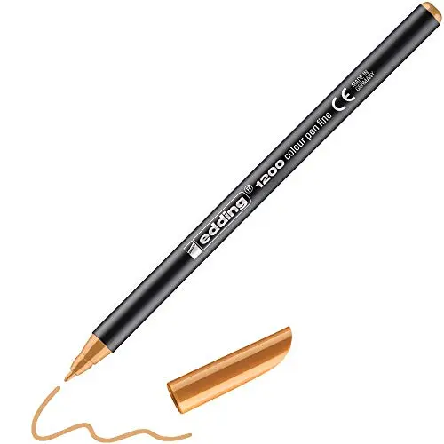 edding 1200 rotulador de color de trazo fino - naranja claro - 1 rotulador - punta redonda de 1 mm - marcador dibujar y escribir - 1