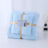 Juego De Toallas De Baño De Dos Piezas Con Felpa Coral Espesado Absorbente Y No Desprendible Toallas De Secado Rápido De Color Sólido - details 3