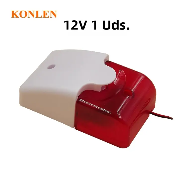 Alarma De Sirena Estroboscópica Con Cable DC9V 12V Para Hogar Seguridad Interior Con Sonido Y Luces Rojas Hornajo De Alarma - 1