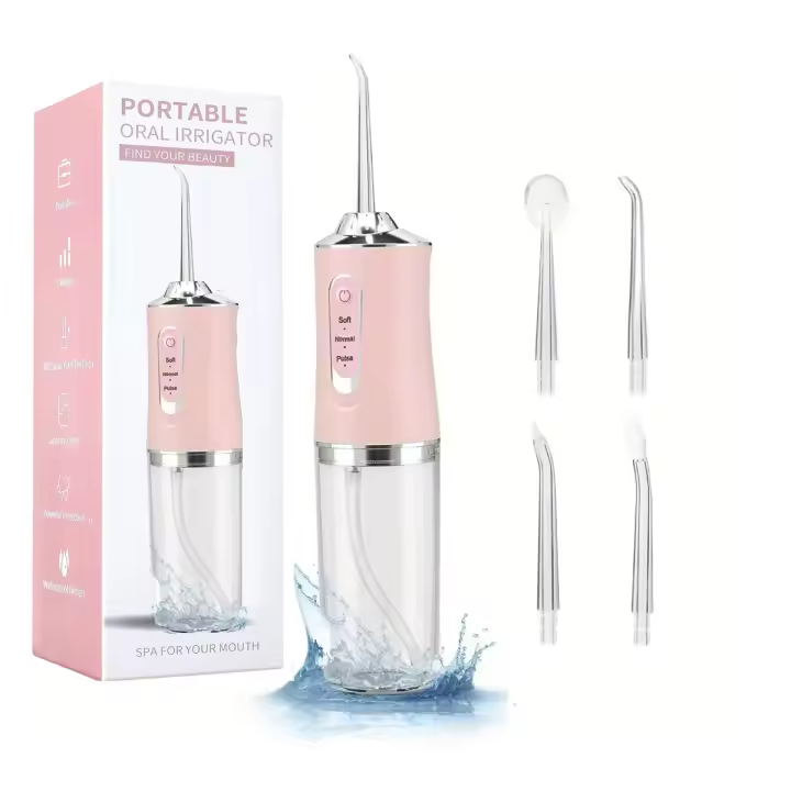 Irrigador Bucal  Inalámbrico Recargable USB，Ocho boquillas， - Limpieza Profunda Portátil Impermeable - 1