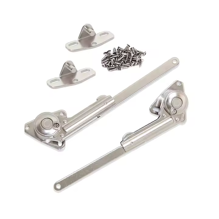 Juego de compases para puertas abatibles nsdx, fuerza 20-70kgxcm, acero y zamak, niquelado - 1