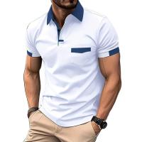 Camiseta De Polo Para Hombre Con Mangas Cortas Y Bolsillos Color Sólido Talla Grande Transpirable Ligera De Luxo Casual Verano - details 1