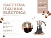 Cafetera italiana Jocca con base eléctrica que permite girar la cafetera 360º, sistema que mantiene el café siempre caliente con protección contra el sobrecalentamiento, diseño compacto,  jarra transparente y con asa de toque frío. - details 2