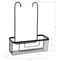 Cofan Cesto de Ducha | Estante en Color Negro Mate | Sin Taladro | Medidas: 30 x 12 x 10 cm y Altura 38 cm - details 0